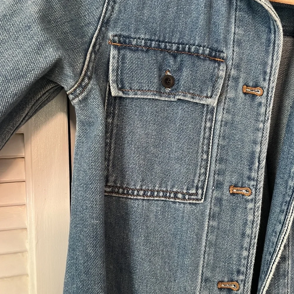 Madewell Pleat-back Denim Jacket, size x-small - Picture 2 of 6